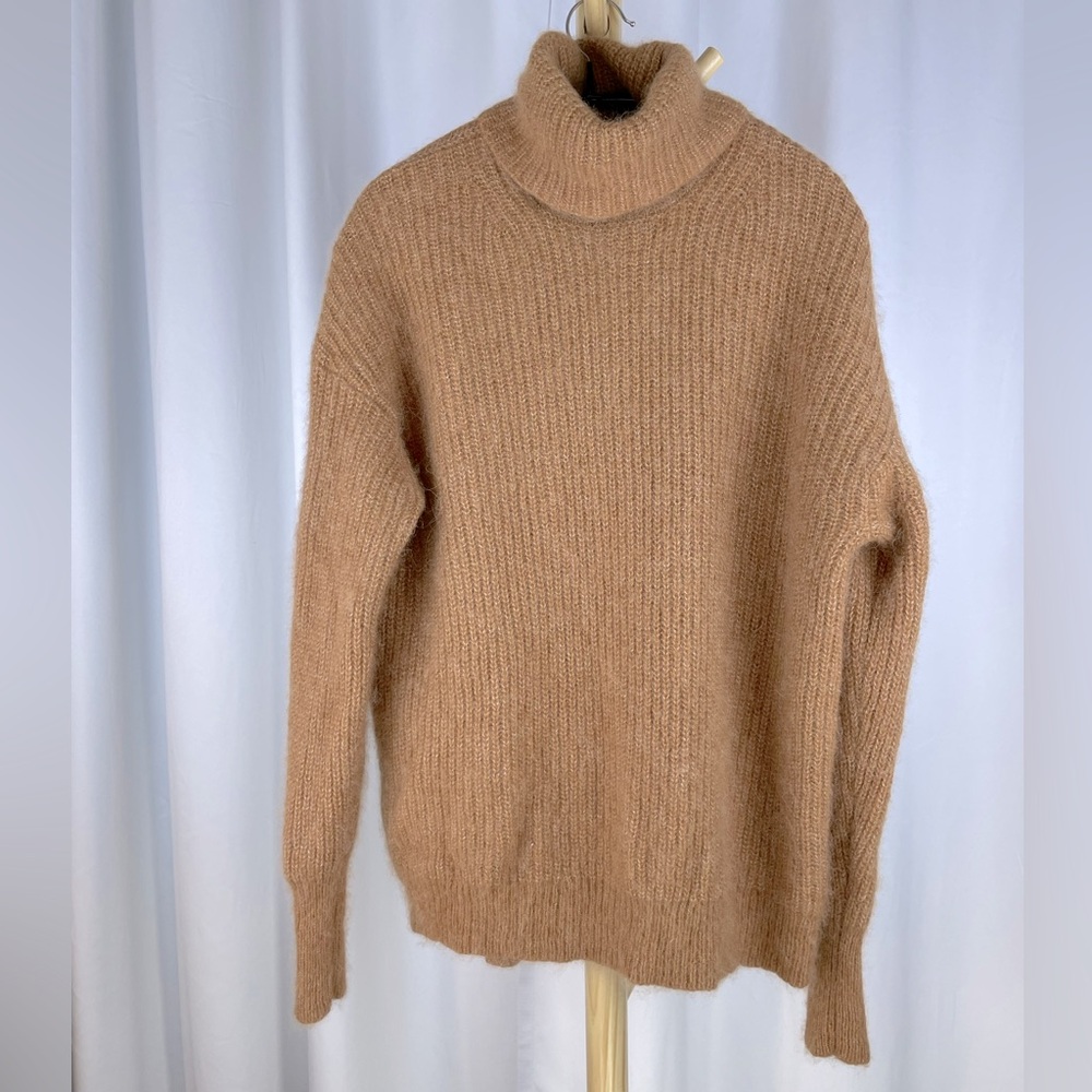 J Crew Wool Alpaca Ribbed Oversized Soft Classic Turtleneck Long Sleeve Sweater
